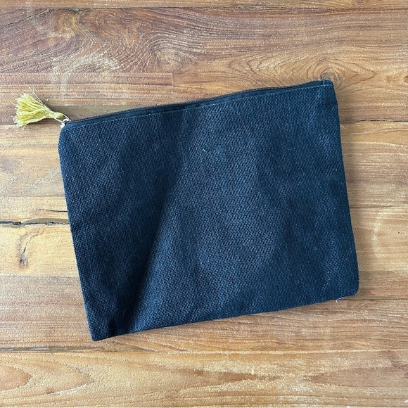 Mud Pie Black Jute Carry-All Case Never Be Like The Rest Of Them Darling - Picture 2 of 7